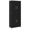 vidaXL Haut Armoire Ch&ecirc;ne noir 69,5 x 34 x 180 cm Bois d'ing&eacute;nierie