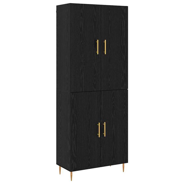 vidaXL Haut Armoire Ch&ecirc;ne noir 69,5 x 34 x 180 cm Bois d'ing&eacute;nierie