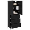 vidaXL Haut Armoire Ch&ecirc;ne noir 69,5 x 34 x 180 cm Bois d'ing&eacute;nierie