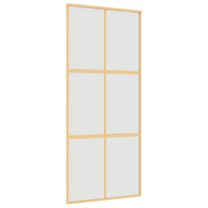vidaXL Porte coulissante dor&eacute; 90x205 cm verre ESG d&eacute;poli et aluminium