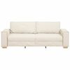 vidaXL Sofa 3 places Beige 220 cm Tissu en lin m&eacute;lang&eacute;