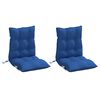 vidaXL Coussins de chaise &agrave; dossier bas lot de 2 bleu royal