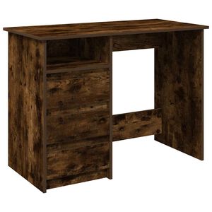 vidaXL Bureau ch&ecirc;ne fum&eacute; 102x50x75 cm bois d'ing&eacute;nierie