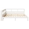 vidaXL Lit bibliothèque sans matelas blanc 200x200 cm bois pin massif