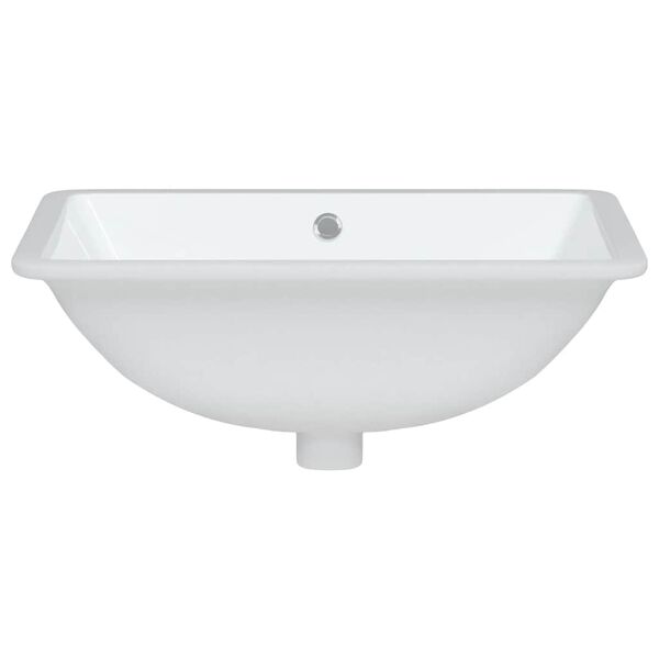 vidaXL &Eacute;vier salle de bain blanc rectangulaire c&eacute;ramique