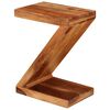 vidaXL Table d'appoint Forme de Z Bois massif