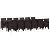 vidaXL Ensemble de salle &agrave; manger pour jardin 13 pcs Marron