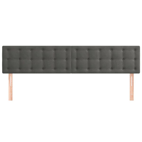 vidaXL T&ecirc;tes de lit 2 pcs Gris fonc&eacute; 90x5x78/88 cm Velours