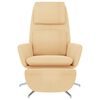 vidaXL Chaise de relaxation avec repose-pied Cr&egrave;me Tissu microfibre