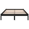 vidaXL Cadre de lit sans matelas noir bois massif 140x190 cm