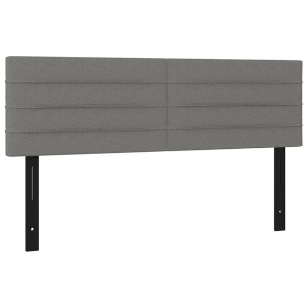 vidaXL T&ecirc;tes de lit 2 pcs gris fonc&eacute; 72x5x78/88 cm tissu