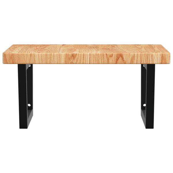 vidaXL &Eacute;tag&egrave;re de vasque murale acier et bois de ch&ecirc;ne massif