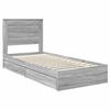 vidaXL Lit de Rangement Gris Sonoma 90 x 190 cm Bois d'ing&eacute;nierie