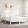 vidaXL Cadre de lit sans matelas blanc 160x200 cm bois massif