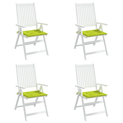 vidaXL Coussins de chaise de jardin 4 pcs vert vif 50x50x3 cm