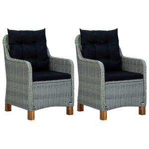 vidaXL Chaises de jardin avec coussins lot de 2 R&eacute;sine tress&eacute;e