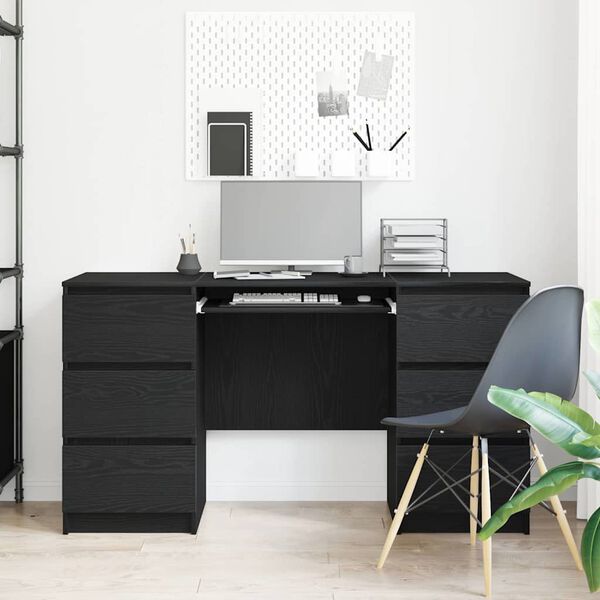vidaXL Bureau Chêne noir 140 x 50 x 76 cm Bois d'ingénierie