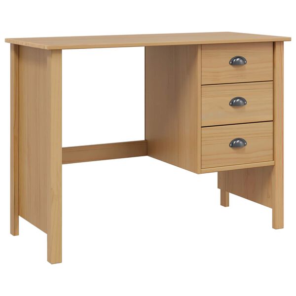 vidaXL Bureau avec tiroirs Hill Marron miel 100 x 45 x 74 cm