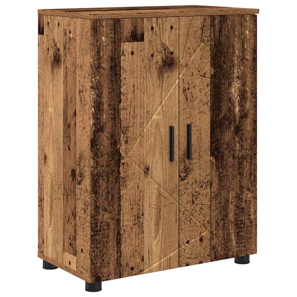vidaXL Cabinet de salle de bain avec porte Bois Ancien 60 x 35 x 80 cm