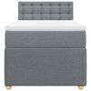 vidaXL Sommier &agrave; lattes de lit et matelas Gris clair 90x190 cm Tissu