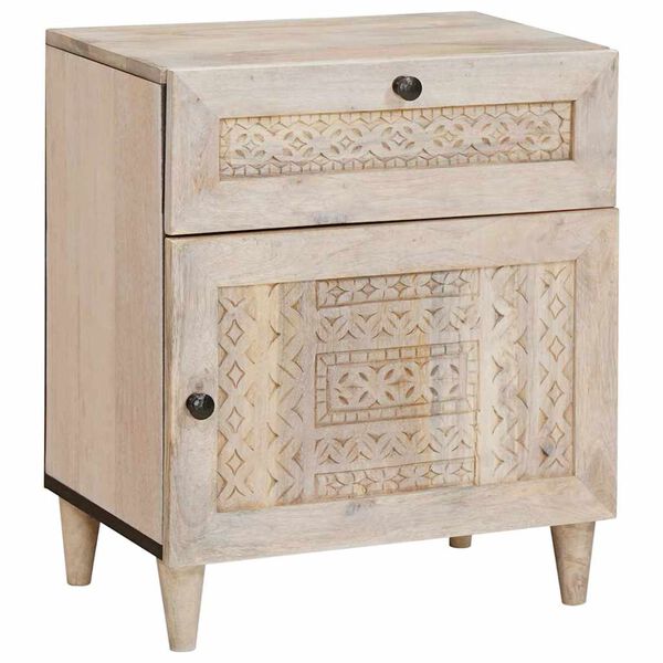 vidaXL Cabinet de chevet Beige 50 x 33 x 60 cm Bois d'acacia massif