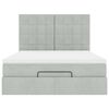 vidaXL Cadre de lit ottoman et matelas gris clair 140x190 velours