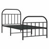 vidaXL Cadre de lit m&eacute;tal sans matelas avec pied de lit noir 90x200 cm