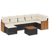 vidaXL Salon de jardin 8 pcs avec coussins noir r&eacute;sine tress&eacute;e