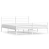 vidaXL Cadre de lit m&eacute;tal sans matelas et pied de lit blanc 193x203 cm