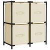 vidaXL Armoire de rangement 4 paniers en tissu Cr&egrave;me 63x30x71 cm Acier