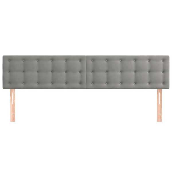 vidaXL T&ecirc;tes de lit Gris clair 160x5x78/88 cm Velours