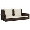 vidaXL Balancelle avec coussins marron 119x56x48 cm r&eacute;sine tress&eacute;e