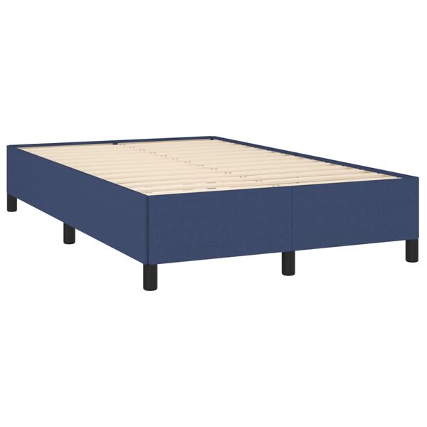 vidaXL Sommier &agrave; lattes de lit avec matelas bleu 120x190 cm tissu