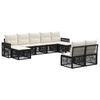 vidaXL Ensemble de canap&eacute; de jardin 9 pcs Noir et blanc cr&egrave;me