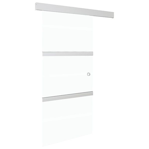 vidaXL Porte coulissante verre ESG et aluminium 102,5x212 cm argent&eacute;