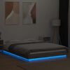 vidaXL Cadre de lit et lumi&egrave;res LED sans matelas sonoma gris 120x190cm