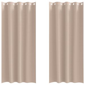 vidaXL Rideaux occultants avec anneaux 2 pc Taupe 225 x 140 cm