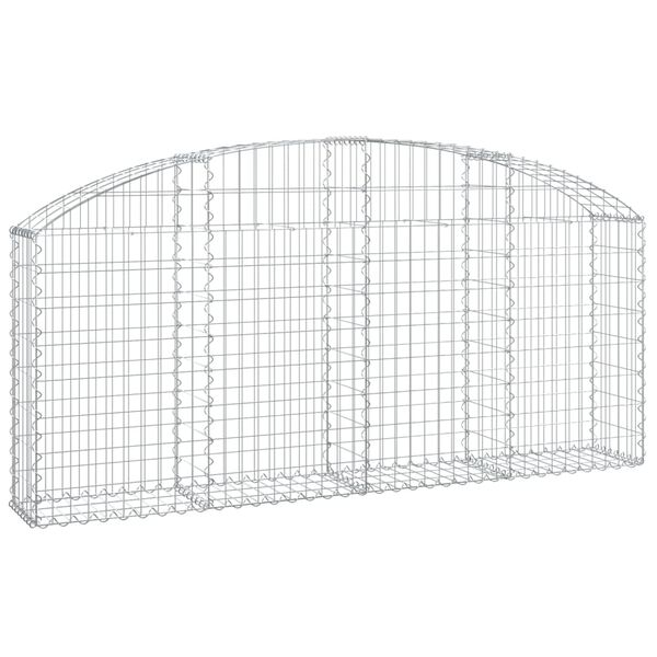 vidaXL Panier de gabions arqué 200x30x80/100 cm Fer galvanisé