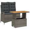 vidaXL Ensemble &agrave; manger de jardin et coussins 2 pcs gris rotin