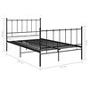 vidaXL Cadre de lit sans matelas noir m&eacute;tal 120x200 cm