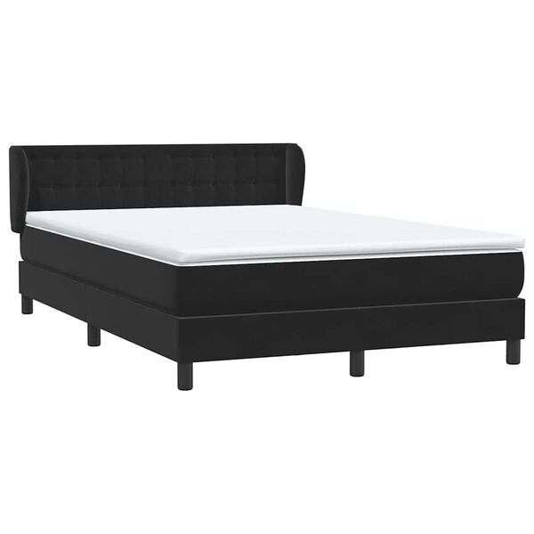 vidaXL Sommier &agrave; lattes de lit avec matelas noir 160x220 cm velours