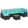 vidaXL Ensemble de canap&eacute; de jardin 8 pc Noir Poly rotin