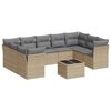 vidaXL Salon de jardin avec coussins 10 pcs beige r&eacute;sine tress&eacute;e