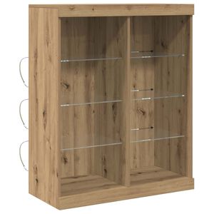 vidaXL Buffet LED Ch&ecirc;ne artisanal 81 x 37 x 100 cm Bois d'ing&eacute;nierie