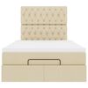 vidaXL Cadre de lit ottoman avec matelas crème 120x200cm tissu