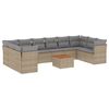 vidaXL Salon de jardin 11 pcs avec coussins beige r&eacute;sine tress&eacute;e