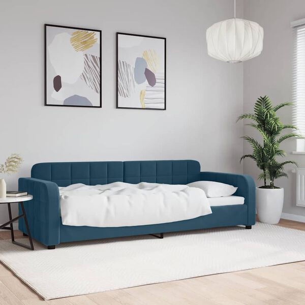 vidaXL Lit de repos sans matelas bleu 80x200 cm velours