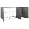 vidaXL Abri de poubelle triple Anthracite 229x78x120cm R&eacute;sine tress&eacute;e
