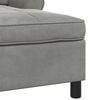 vidaXL Chaise longue avec coussin Gris clair 91 x 157 x 91 cm Velours