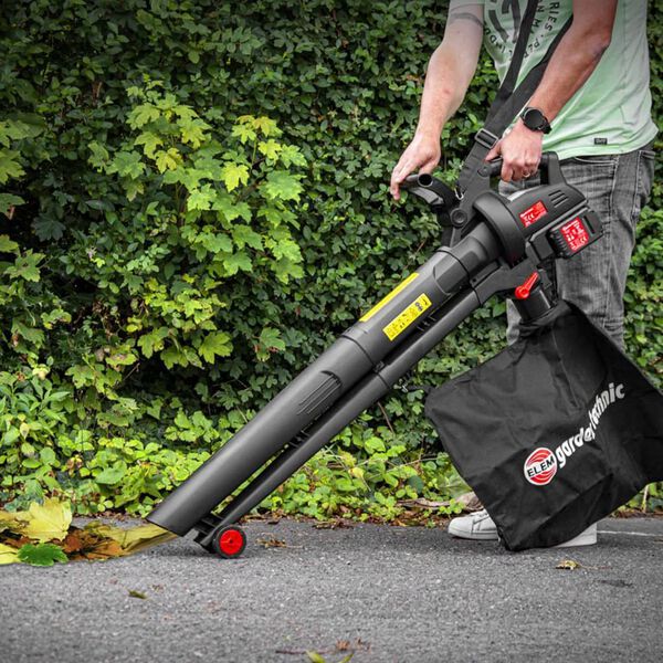 ELEM Garden Technic D&eacute;chiqueteuse aspirateur rechargeable 3en1 2x20 V